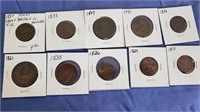 Bag of 10 Foreign Coins 1771-1837
