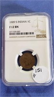 1909S Indian HEad Cent NGC Graded Fine12