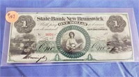 1840s or 1850s $1.00 bill from The State Bank at