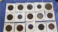 Bag of Foreign Coins All in 1860s 15 Coins