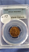 1930P Lincoln Cent PCGS MS65 Red