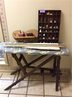 Wooden ironing board and accessories