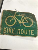 bike route sign 18" T X 24" L