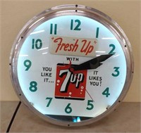 7up advertising neon clock