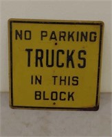 SST No Parking Trucks in this Block sign