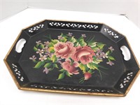 Tole Tray 18" L, 13" W. Hand painted Tole tray,