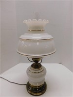 Table Lamp 23" T, 10" W. Oil lamp style, brass