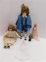 Dolls 5 dolls, Blue Boy 20" T x 10" W, 3 likely