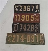 4 Wisconsin license plates
