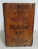 Gargoyle Mobiloil wooden crate