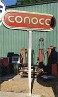 Light up Conoco sign w/ pole