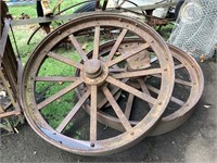A PAIR OF PORTABLE ENGINE  WHEELS