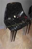 8 ct Chairs w/ Black Decorative Plastic Seats