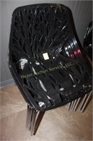 4 ct Chairs w/ Black Decorative Plastic Seats