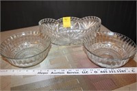 3 Decorative Glass Bowls