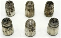 6 Vintage Sterling Silver Salt & Pepper Shakers