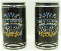 2 Vintage Harley-Davidson Beer Cans - Empty