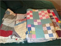 2 OLD QUILTS, HAND SEWN