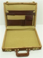 * Vintage Wood Briefcase w/ Leather Handle