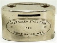 West Salem State Bank West Salem, WI Coin Bank -
