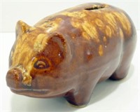* Antique Pottery Piggy Bank - Marked USA,
