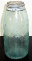 Two Qt. 1858 Mason Jar with Cover