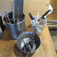 3 containers, scoops, tongs, misc
