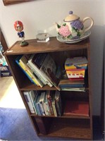 Bookcase, books, and Terry Doughty