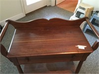 Wood serving table