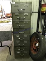 8-drawer metal file cabinet, 15x28.5x52.5T