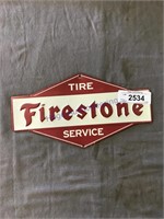 Firestone tin sign, 6x11