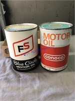 FS, Conoco motor oil quart cans, full