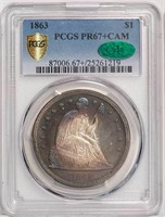 $1 1863 PCGS PR67+ CAM CAC