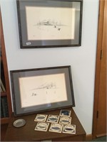 Framed Art Pair & Coasters