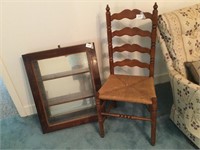 Display case & ladderback chair