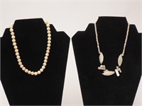 2-Carved Mother of Pearl Necklaces