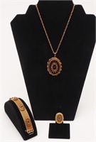 Gold Toned Necklace/Bracelet/Ring Set