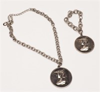 Silvertoned Necklace and Bracelet Set