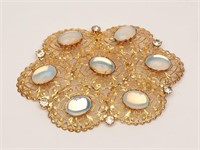 Gold Toned and Rhinestone Piece of Jewelry