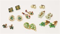 Vintage Green Earrings Lot