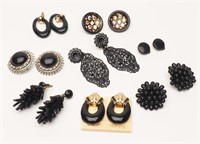 Vintage Black Earrings Lot