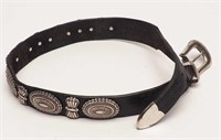 Leather Ladies Belt with Metal Accents