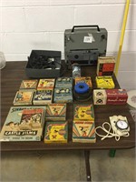 Vintage projector and films