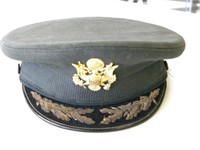 US Army O.D. visor hat, named