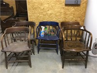 5 chairs & cleaning supplies