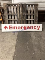 Emergency metal sign 12" X 66"