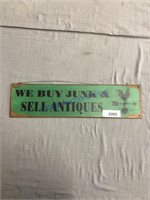 We buy junk tin sign 5" X 19.5"
