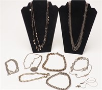 Lot of Silver Toned Necklaces
