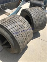 2 race tires- 33"x21"W - slice in side of tire