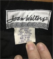 NWT JOAN WALTERS BLACK FAUX VELVET PANTS 16